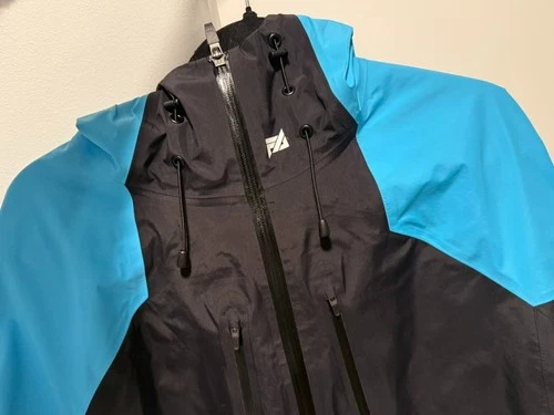 NWOT Large FA Design Supersonic 3L Jacket Black/Sonic Blue eVent waterproof image 4