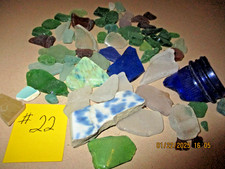 NICE LOT OF 50 PC'S OF GENUINE MAINE COAST, OCEAN TUMBLED SEA GLASS 22