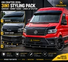 VW CRAFTER 2018+ MAN 3in1 LIP SPLITTER BONNET GUARD SUNVISOR SUN VISOR