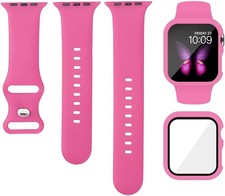 Sport Silicone Band and Case for Apple Watch 38mm 40mm 41mm Waterproof Strap