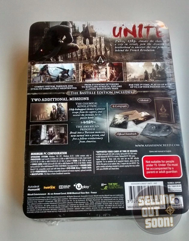 Assassin Creed Unity PC Bastille Edition *NEW *AUSSIE *RARE Collectors Steelbook - Image 4 of 4
