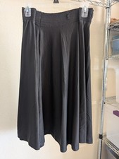 Vintage Black Elastic Waist A-Line Skirt