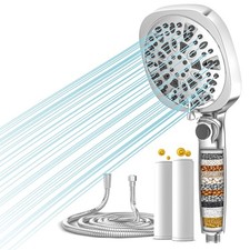 High Pressure Shower Head Vitamin C Filtered Handheld With Hose 8 Spray Modes