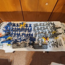 Vintage 60s Plastic Civil War Soldiers w/Accessories  Spring Loaded Canons - VG