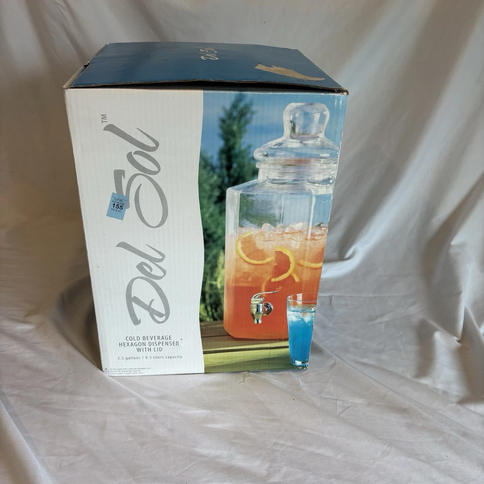 NEW Open Box Home Essentials Del Sol 2.5 Gallon Hexagonal Beverage Dispenser - Image 3 of 4