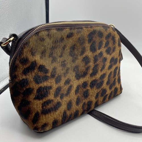 Tracolla in pelle con stampa leopardo capelli animalier di talbots regolabile marrone - Foto 12 di 16