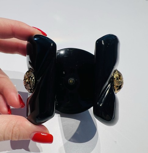 Angela Caputi Wide Black Resin Cuff Bracelet - Picture 3 of 3
