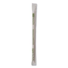 Renewable and Compostable PHA Straws, 7.75, Natural White, 2,000/Carton