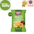 10 Pack X Snips Baked Potato Chips Salt & Vinegar Flavor, 65% Less Fat, 35 gram
