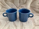Set Of 2 HLC FIESTA USA Blue Coffee Mugs Cup Fiesta Ware O Ring Handle
