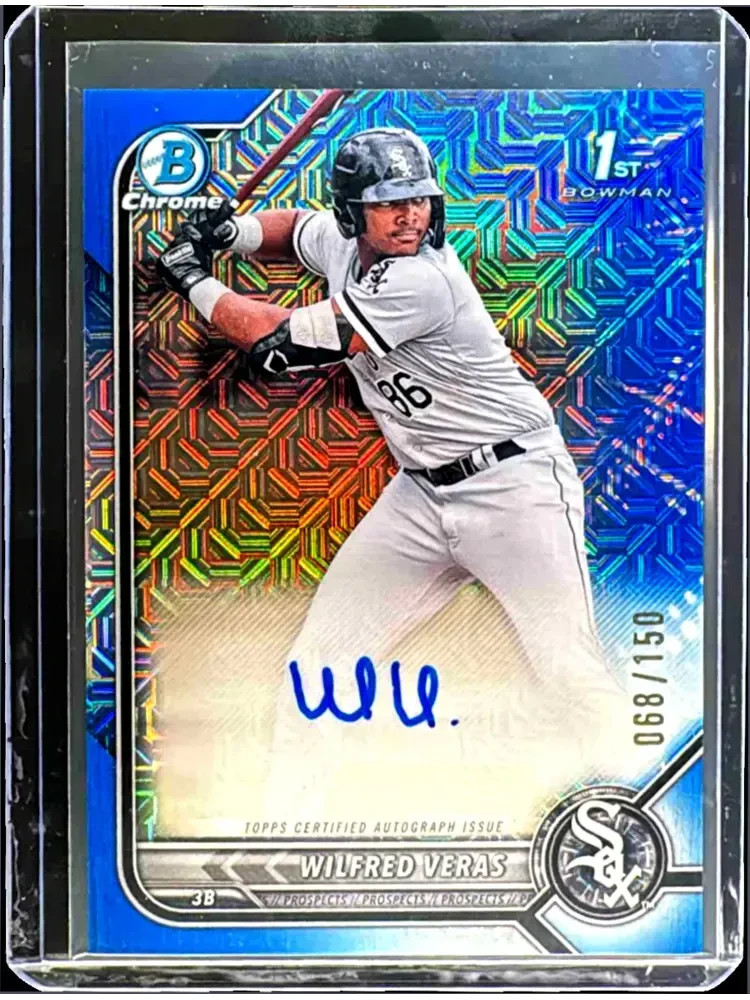 2022 Bowman Chrome Wilfred Veras 1st Auto Blue HTA #/150 White Sox Rookie RC