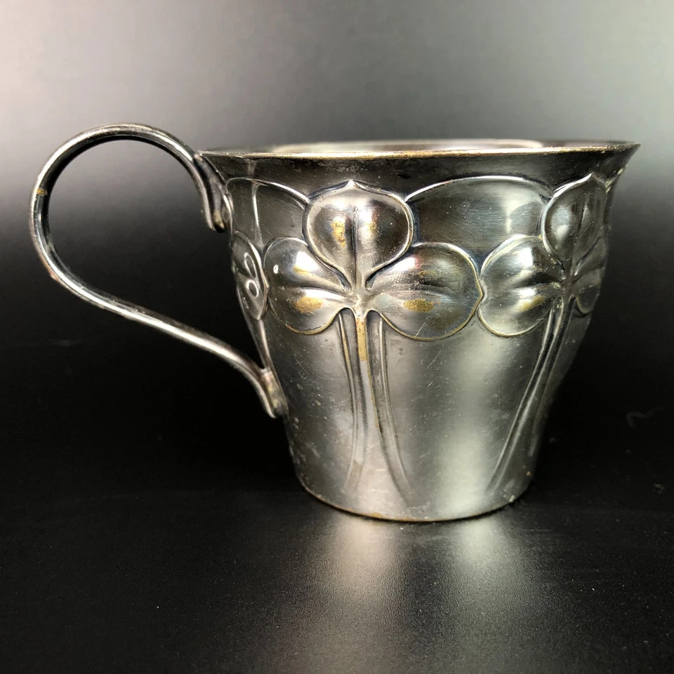 Antigua taza Art Nouveau WMF trébol plateado Foto 2 de 4