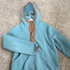 Women  s Blue Solid Fleece Pullover Hoodie Long Sleeve Hooded Kangaroo Pocket