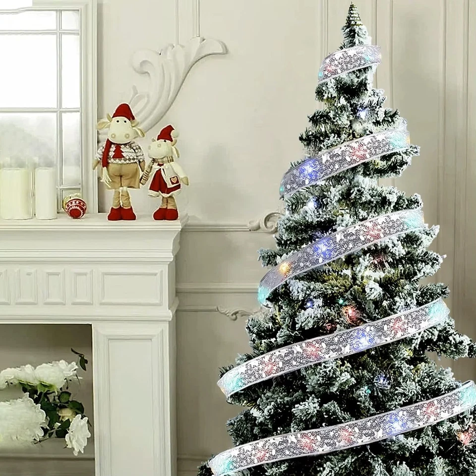 Fita de Natal luz de fada decoração de Natal faça você mesmo arcos corda luz árvore - Imagem 3 de 4