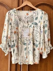 NWT Laura Ashley Women’s Floral Blouse Size Large Cottage