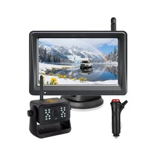 1080P Wireless 5'' Monitor DVR Magnetic Solar Backup Camera  For RV Trailer Truc