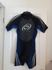 Gotcha Wetsuit Short Sleeve 2.2mm titanium Black Blue Size S Neoprene Surf Swim