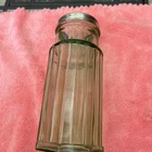 7 1/2 Inch Vintage  Green depression glass Jar.