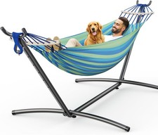 Wide Blue, 2 Person Hammock with Carrying Bag, for Both Indoors and Outdoor