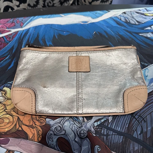 Coach Bracciale Pochette Argento Metallizzato
