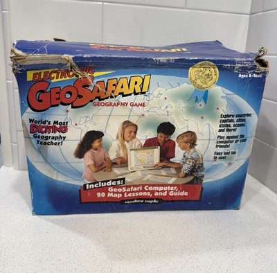 Vintage GeoSafari Electronic Learning Game EI-8800 W/ Sheet Sets