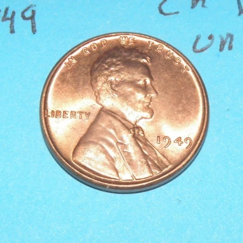 1949       LINCOLN WHEAT CENT   CHOICE RED UNCIRCULATED  #3