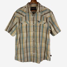 Howler Bros H Bar B Pearl Snap Button Shirt Size XL Plaid Short Sleeve