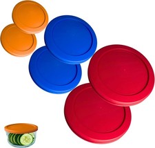 2, 4 7 Cup Orange, Blue, Red Replacement Lids/Covers for Pyrex, Anchor Hocking