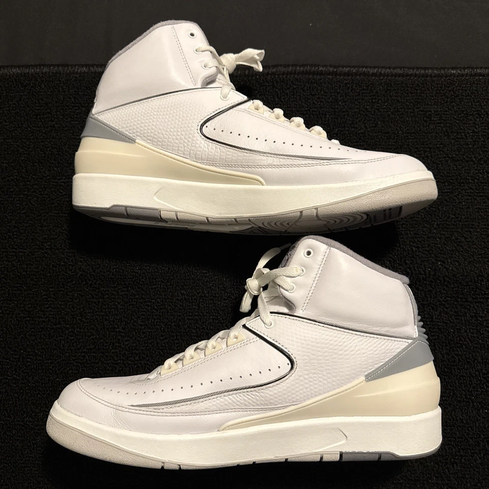 Hombre Talla 11.5 Jordan 2 Retro "Blanco Cemento" Gris Vela Negro Foto 2 de 4