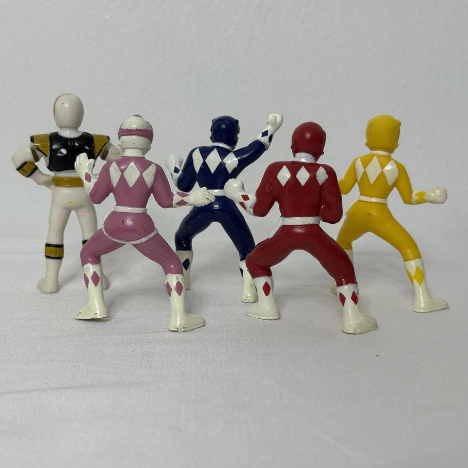 Juego de 5 figuras de acción vintage Mighty Morphin Power Rangers 1994 Bandai PVC Dino Foto 4 de 4