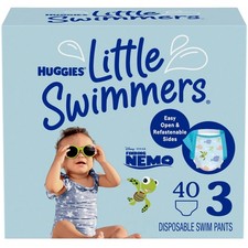 2 Packs Of 20 Huggies Little Swimmers Disposable Swim Diapers Size 3 16-26