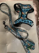 Beast And Buckle Reversible Harness, Large, Leash And Poop Bag, cocktail theme