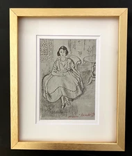HENRI MATISSE CIRCA 1954 AWESOME SIGNED PRINT MATTED AND FRAMED + BUY IT NOW!