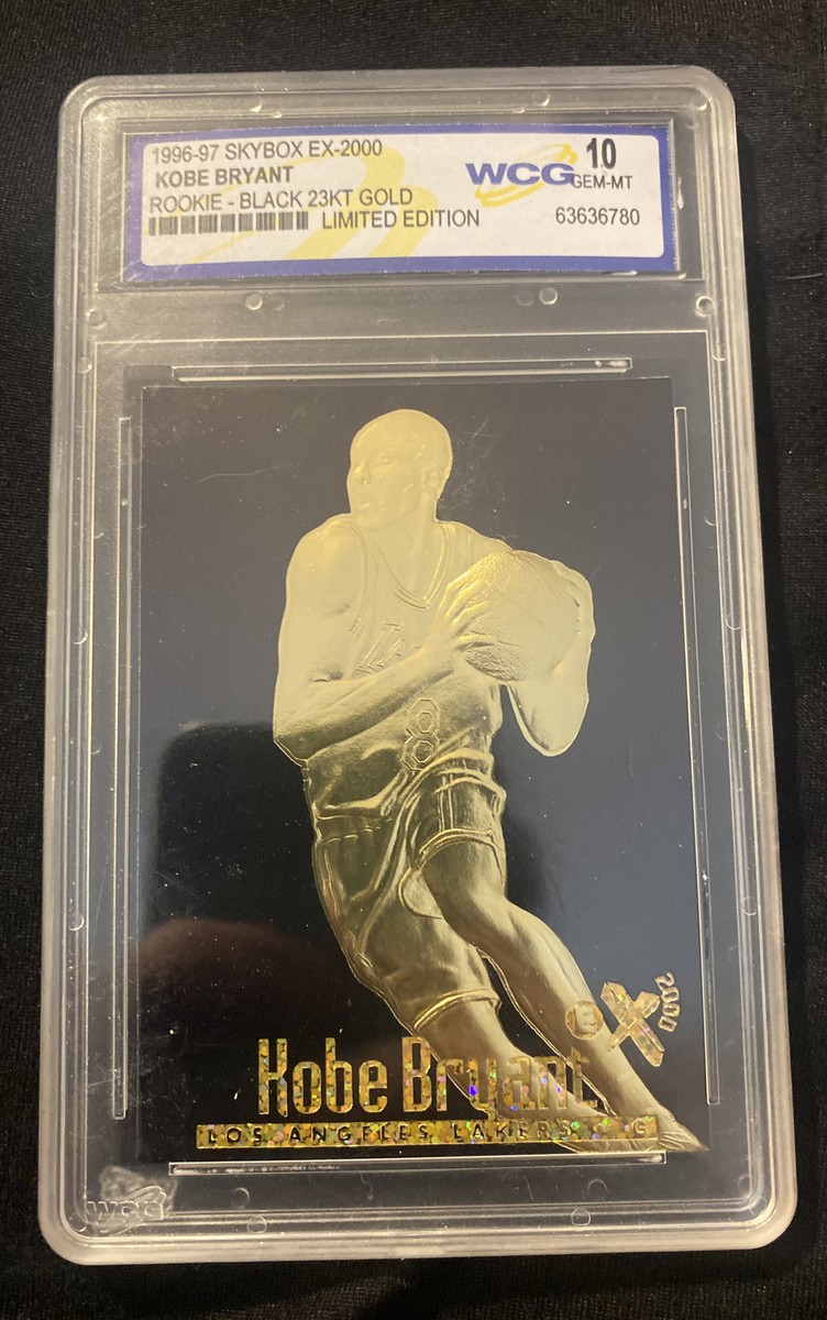 1996-97 skybox ex-2000 kobe bryant rookie black 23kt gold 1996-97 skybox ex-2000 kobe bryant rookie black 23kt gold