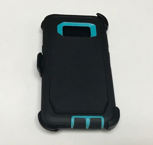 For Samsung Galaxy S9 Plus/ S9 Case (with Belt Clip Holster) BLACK&CYAN - Picture 2 of 3