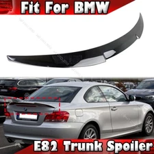 US 07-13 Painted Jet Black Fits BMW E82 M4 Type 1 Series Rear Trunk Spoiler Wing