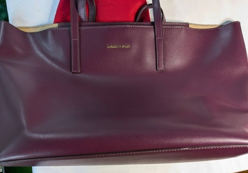Michael Kors Emry Large Leather Tote Plum Purse