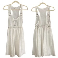 Intimately Free People Size Large White Slip Dress Tank Style Lace Panel Cottage
