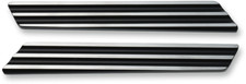 Joker Machine Saddlebag Hinge Inserts Black/Silver Finned 04-501-2