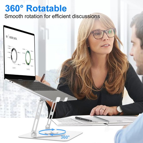 Support pour Ordinateur Portable Support PC Portable avec Base Pivotante à 36... - Afbeelding 2 van 7