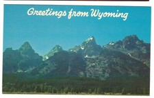 Greetings from Wyoming Grand Teton Range, Jackson Hole, c1950's Unused Postcard