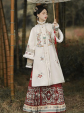 Hanfu Horse-face Skirt Red Top with Pipa-shaped Large Sleeves Chinese Hanfu Set
