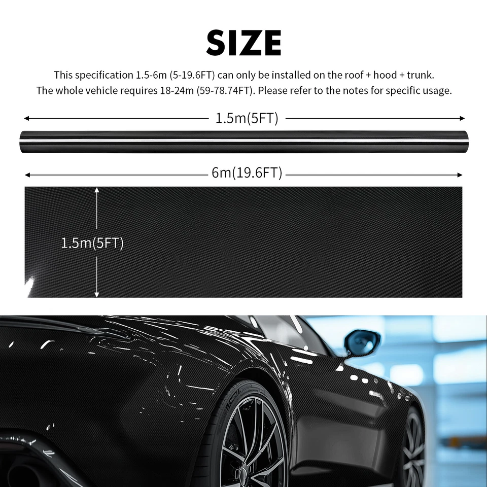 Carbon Fiber Vinyl Film Wrap Sticker Decal Bubble Free Air Release For Acura CL - Image 2 of 4