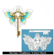 Steampunk BUTTERFLY KEY Insect Metal Cutting Die Card Making Scrapbook Pages