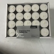 Fragrance Free Unscented Tealights 100 Pack made by design