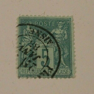 Französische Briefmarken Typ II ''Sage'' 1885/1888 Farbe jadegrün dezentral used