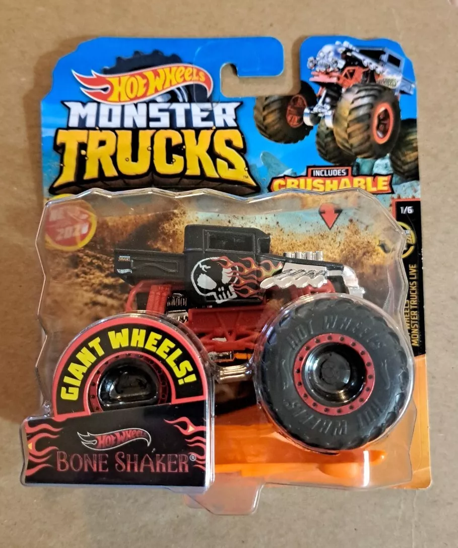 Hot Wheels Monster Trucks Bone Shaker, Giant wheels, including crushab