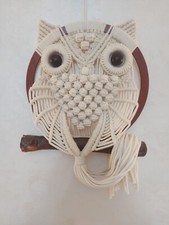 Macrame owl wall hanging unique handmade 25 cm