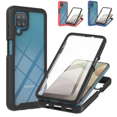 For Samsung Galaxy A12 Full Body Clear Case With Built-in Screen Protector Cover