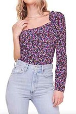 ASTR The Label L30717 Womens Multicolor One Shoulder Bodysuit Size Small